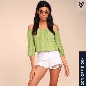 Lulu’s Off the Shoulder Crop Top